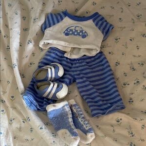 American Girl Blue and White Doll Outfit Set